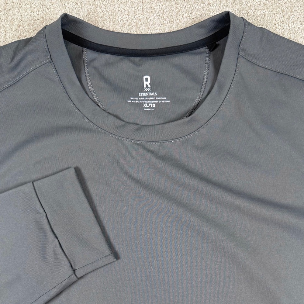 Rhone Men XL Gray Essentials Long Sleeve Performance Crewneck Shirt